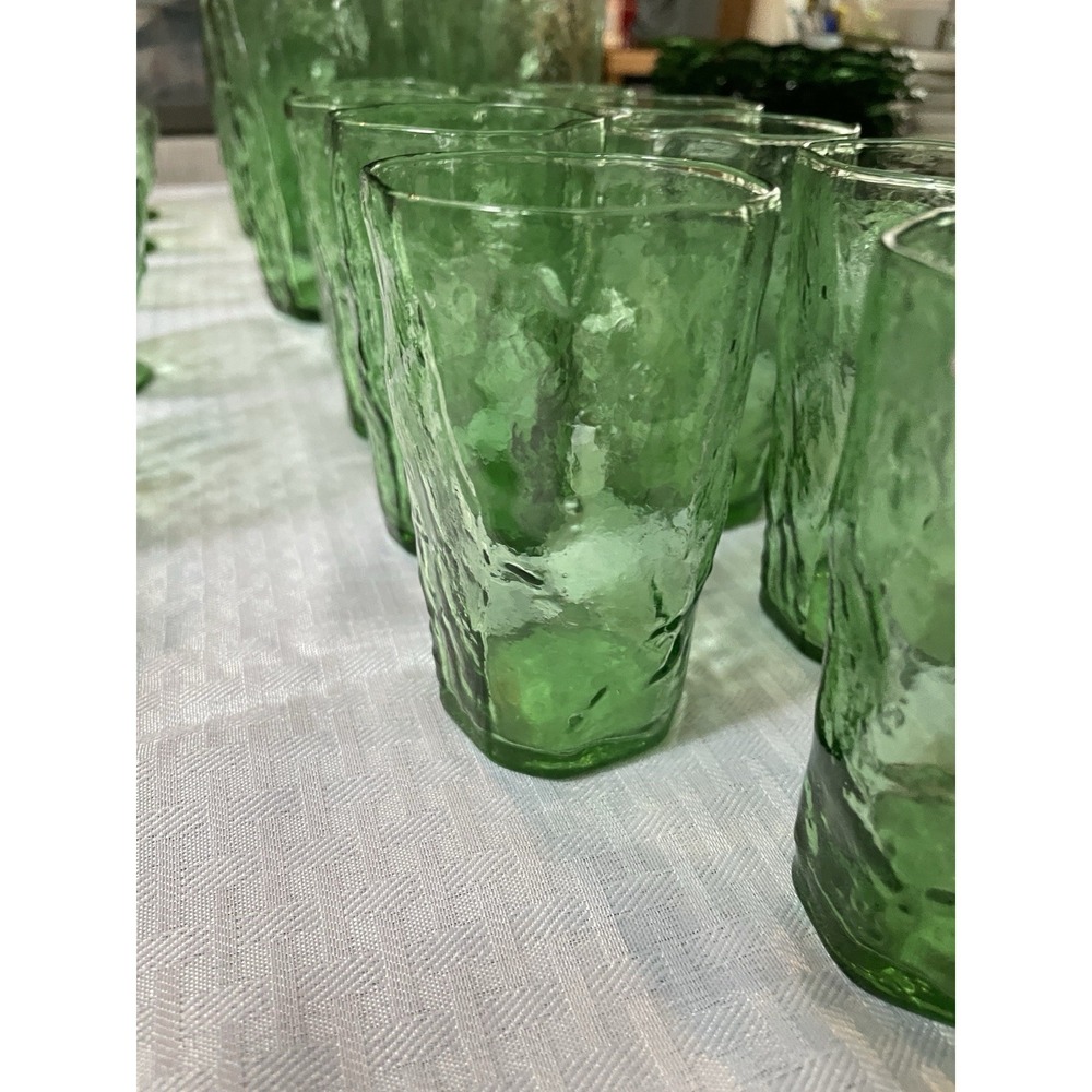 Morgantown crinkle green glasware from West Virginia - Picture 3 of 8